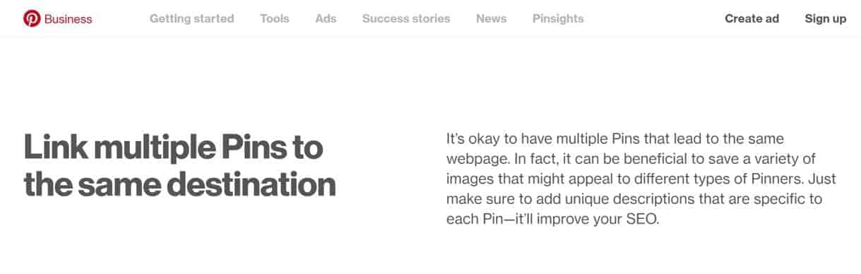 Pinterest for Business Advice: Link multiple Pins to the same destination