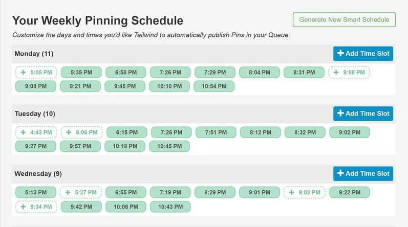 tailwind pin schedule doesnt match my schedule