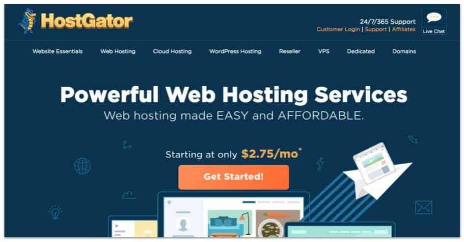 HostGator homepage