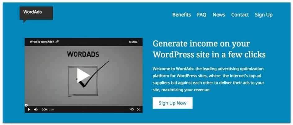 WordAds.co homepage