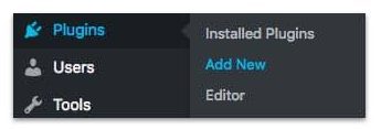 WordPress Dashboard Menu Plugins then Add New-min