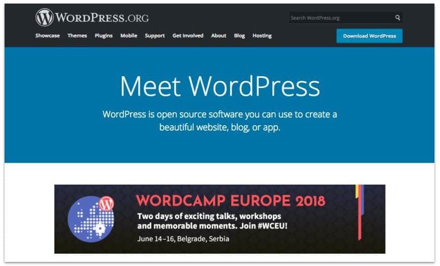 wordpress.org homepage