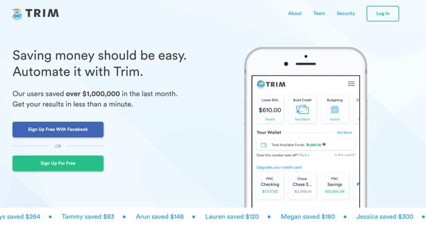 Use Trim to find savings opportunities in your budget, and put that extra money towards gas.