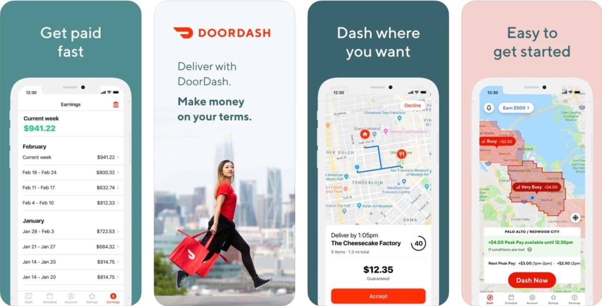 doordash driver app screenshots