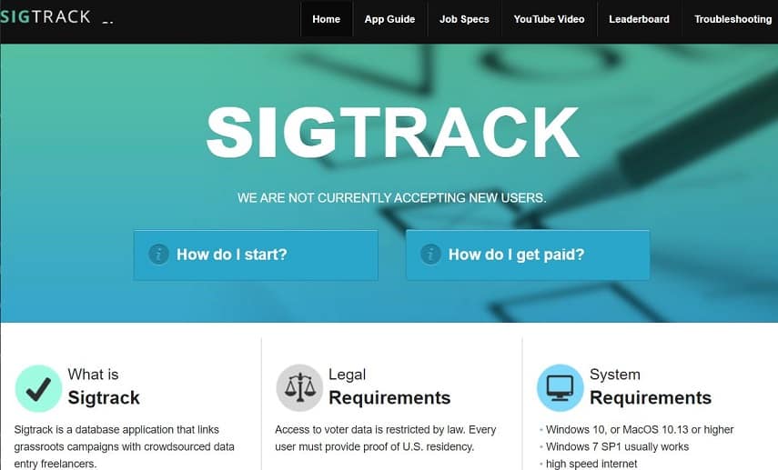 Sigtrack screenshot