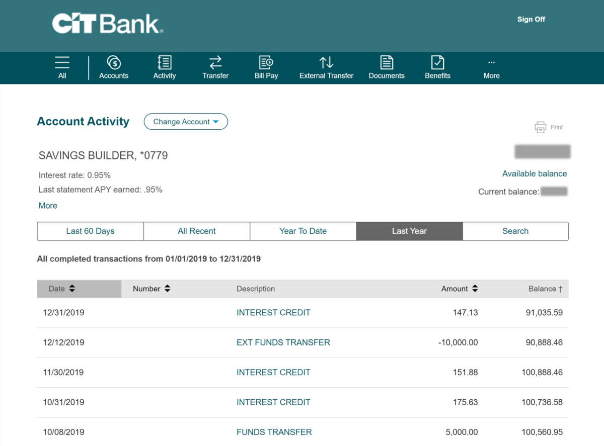 cit bank savings builder account dashboard