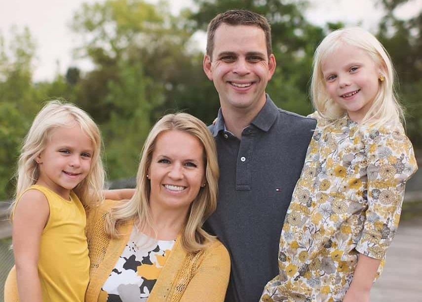 holly johnson, freelance writer, pictured with her family