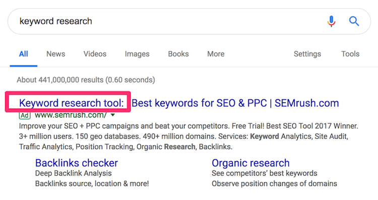 how to make conclusions about keyword research by looking at paid ads on SERPs