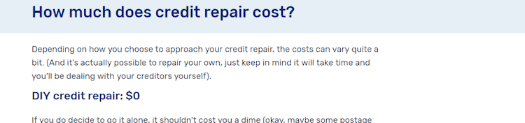 how much does credit repair cost