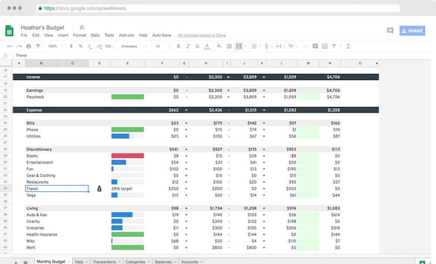 Tiller Spreadsheet Templates