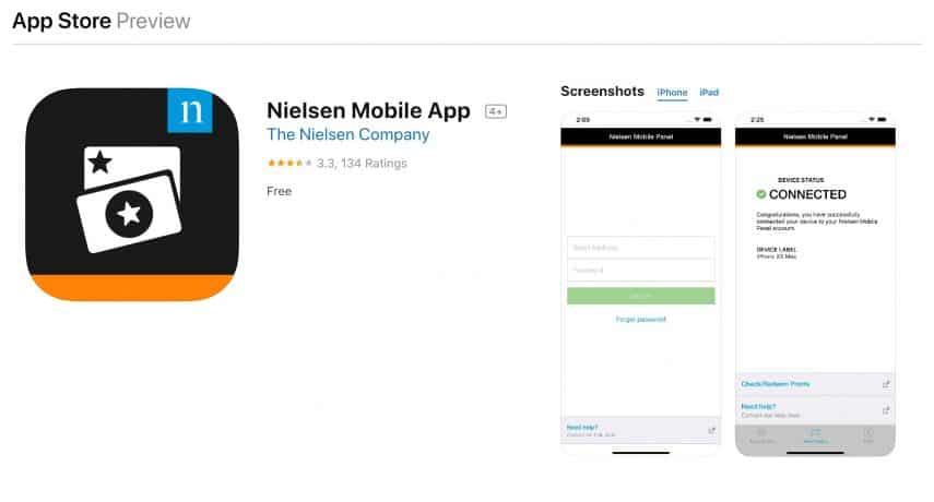 téléchargez l'application mobile nielsen et gagnez 50 $ par an que vous l'avez installée
