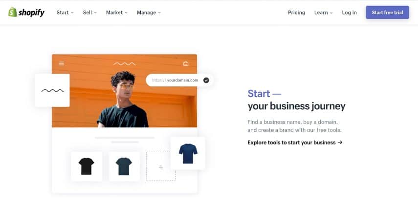 shopify homepage