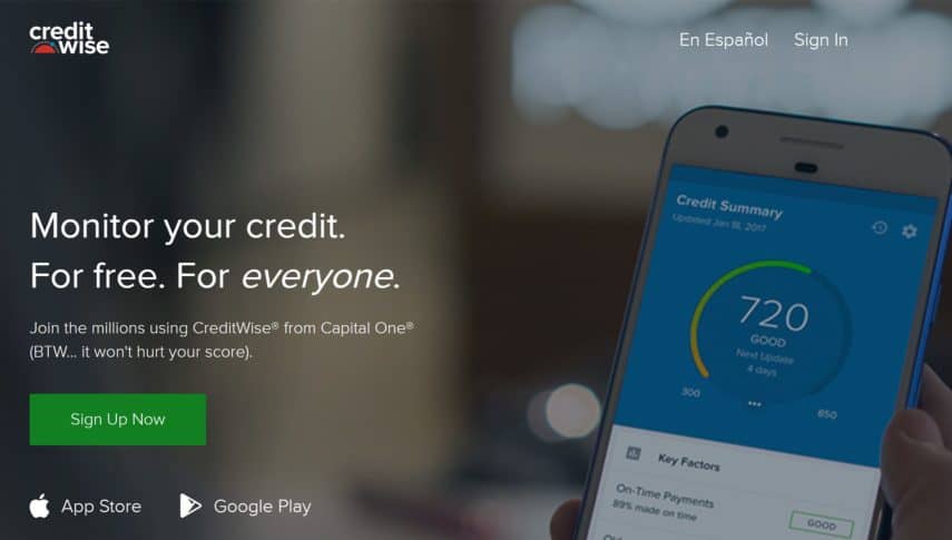 creditwise by capital one homepage