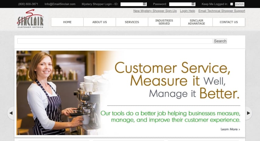 sinclair customer metrics homepage