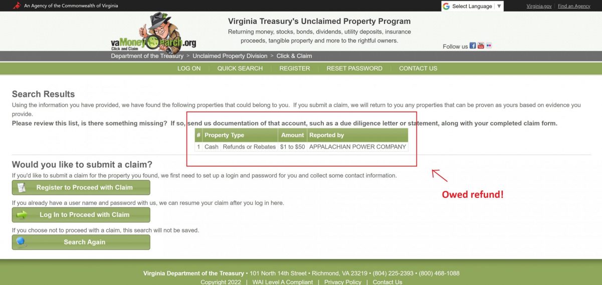 unclaimed money searches can show owed money or property
