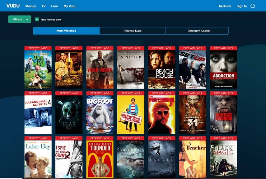 Free movie legal discount websites