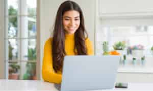 woman chatting online