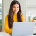 woman chatting online