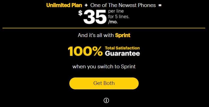 Sprint homepage offer