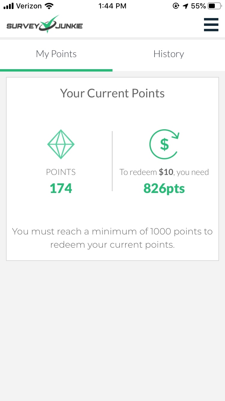 Survey Junkie App Points