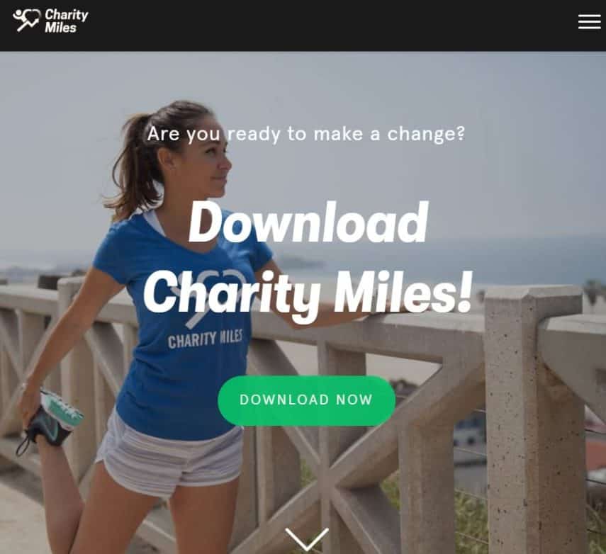 Charity Miles homepage