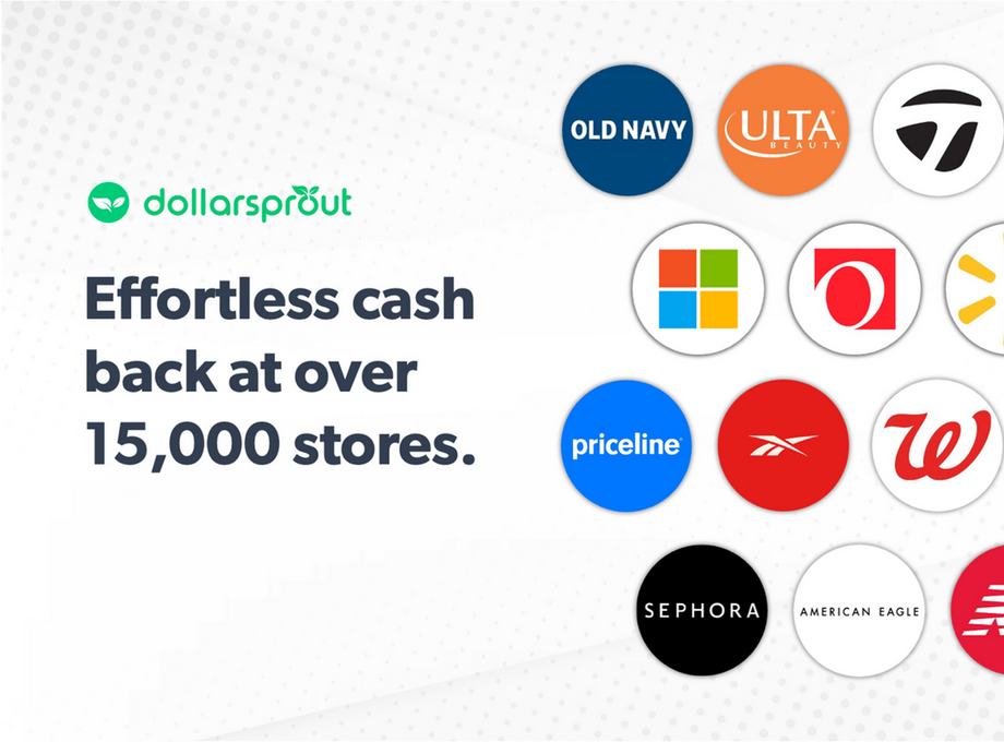 DollarSprout Rewards offers effortless cash back at over 15,000 stores (for desktop browsers).