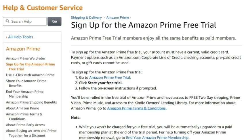 How to Get an  Prime Free Trial for 30 Days