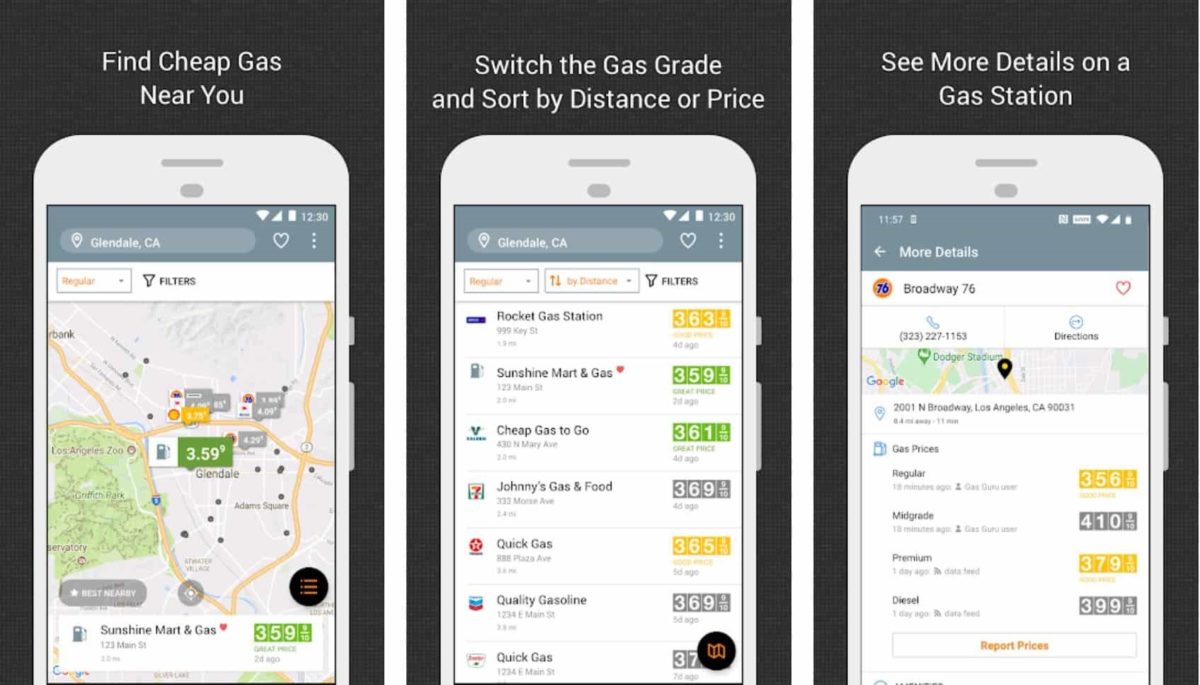 gas guru app screenshots