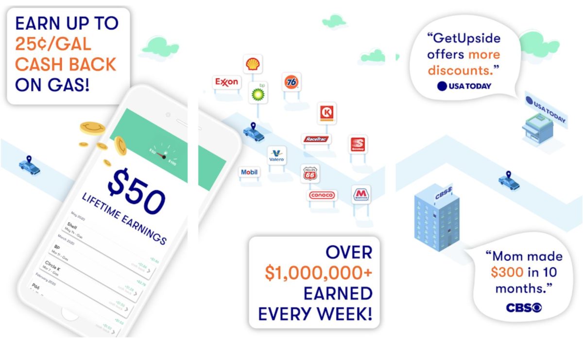 getupside cashback gas app screenshots