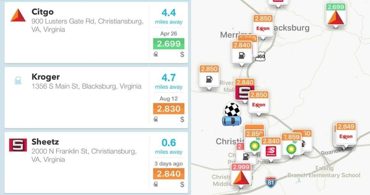 find the cheapest gas station around using the waze app