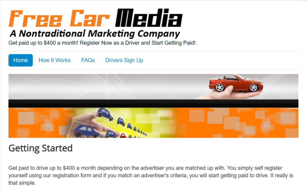 Free Car Media pays users up to $400 per month to place ads on their vehicles