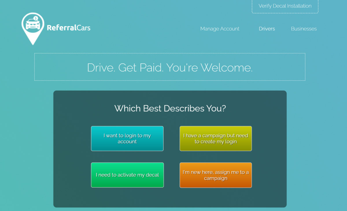 ReferralCars homepage