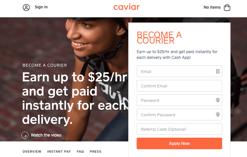 Caviar Homepage