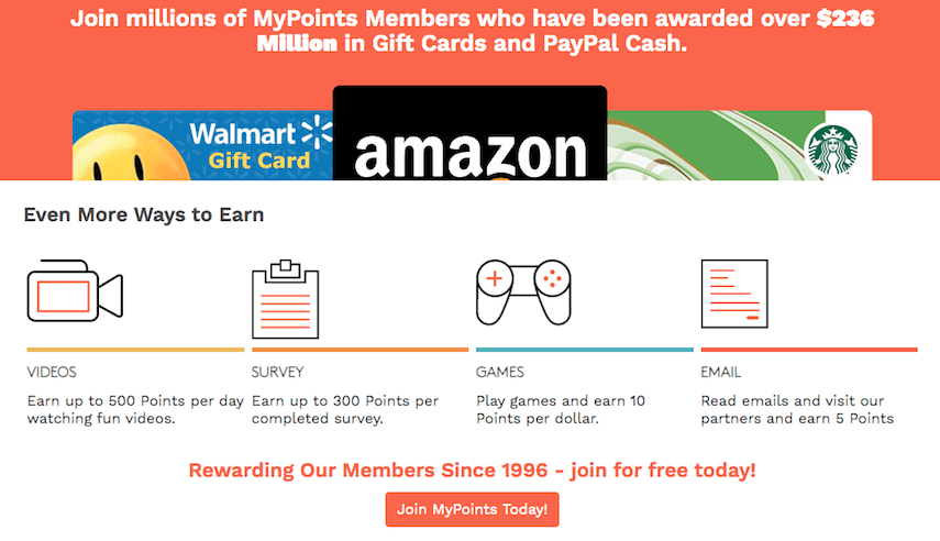 MyPoints Homepage