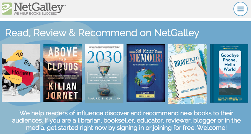 NetGalley Homepage