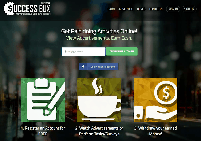 SuccessBux Homepage