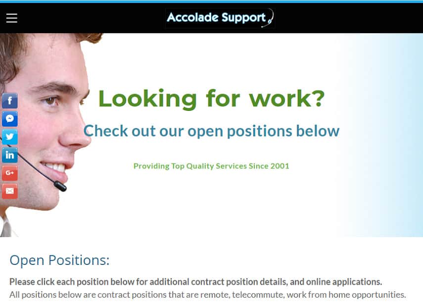 Accolade Support jobs page