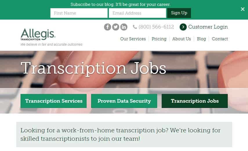 transcribe for Allegis Transcription