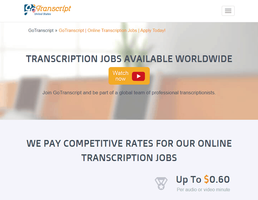 transcribe for GoTranscript