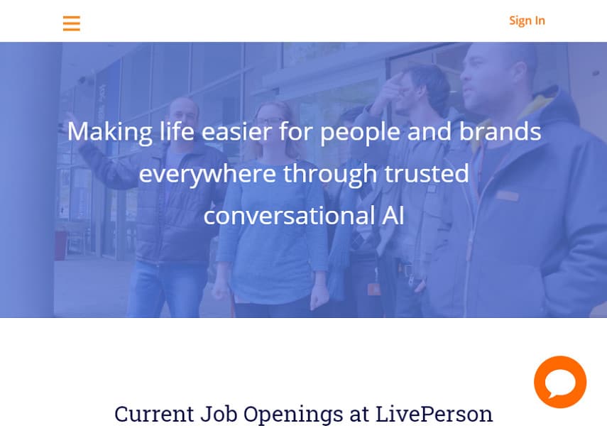 LivePerson careers page