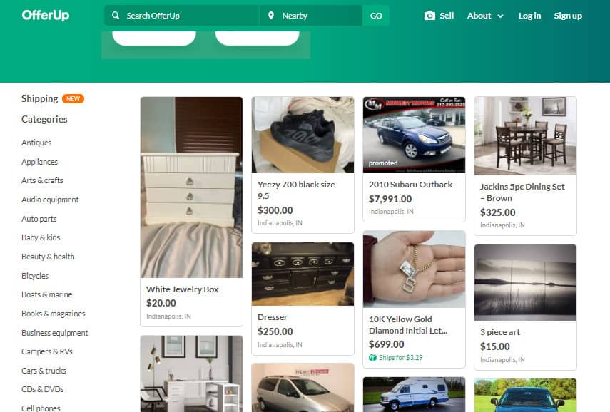 OfferUp homepage