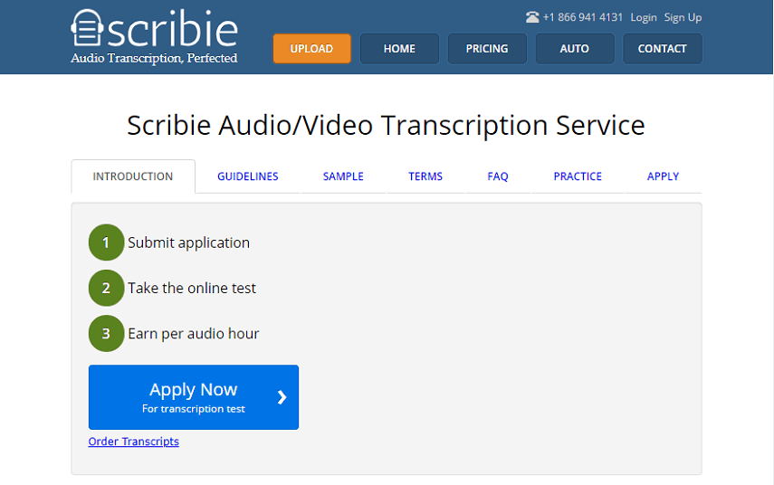 transcribing audio to text online job