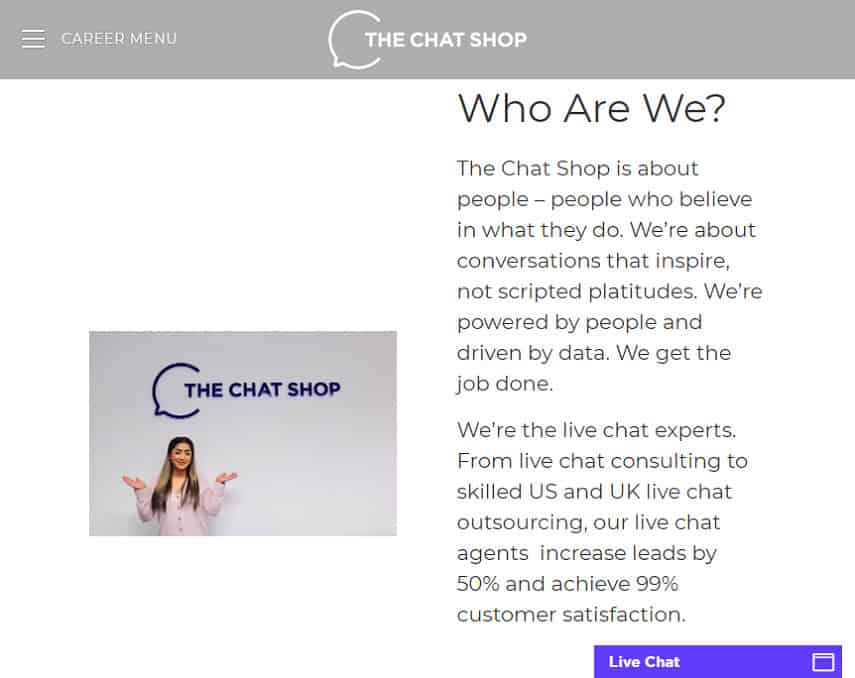The Chat Shop careers page