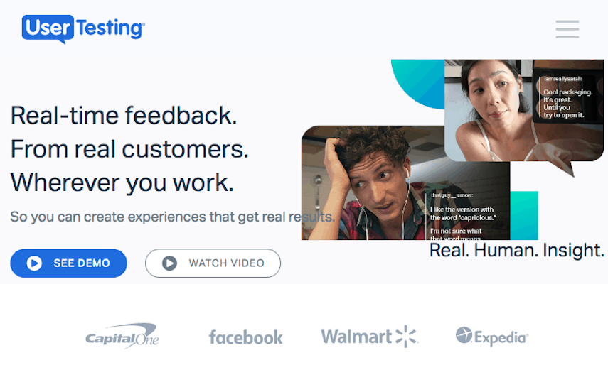 UserTesting Homepage