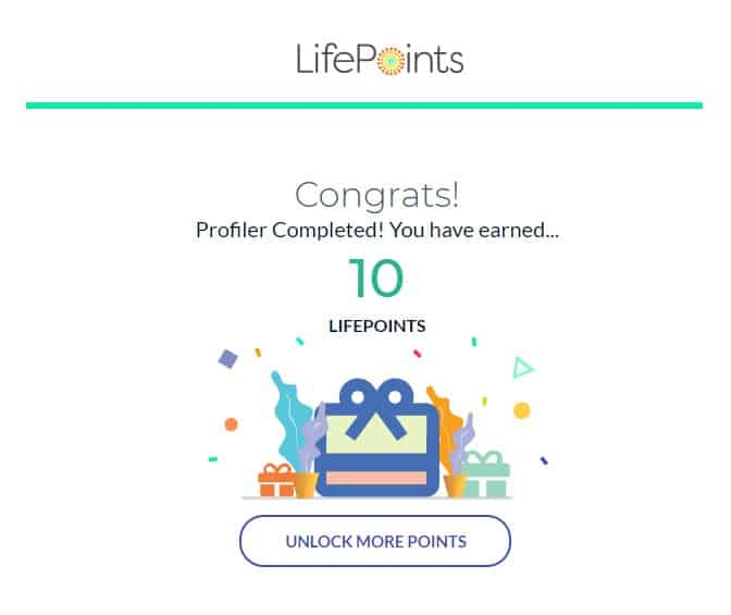 10LP for completing your LifePoints profile