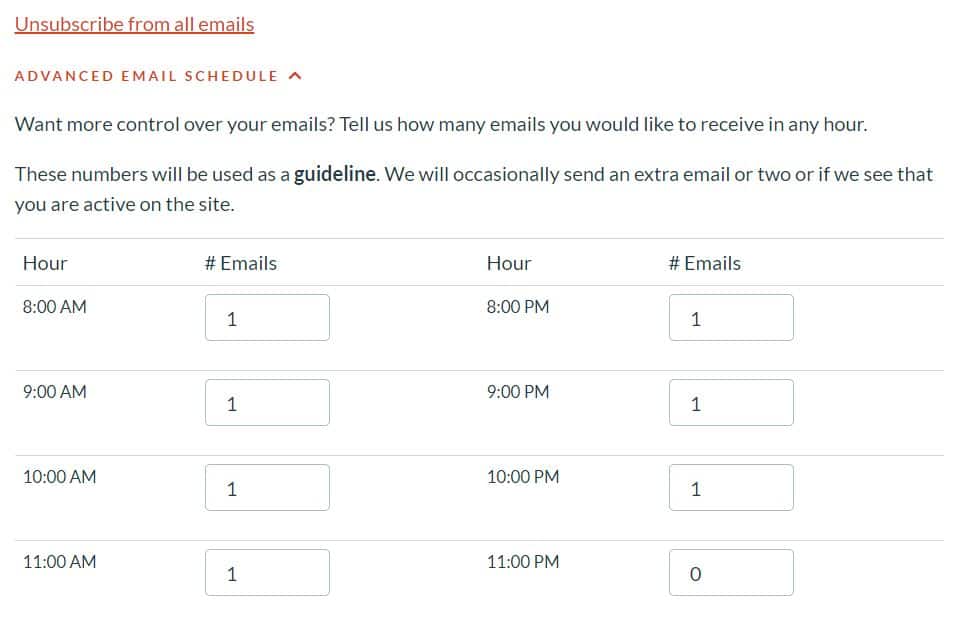 Branded Surveys email schedule