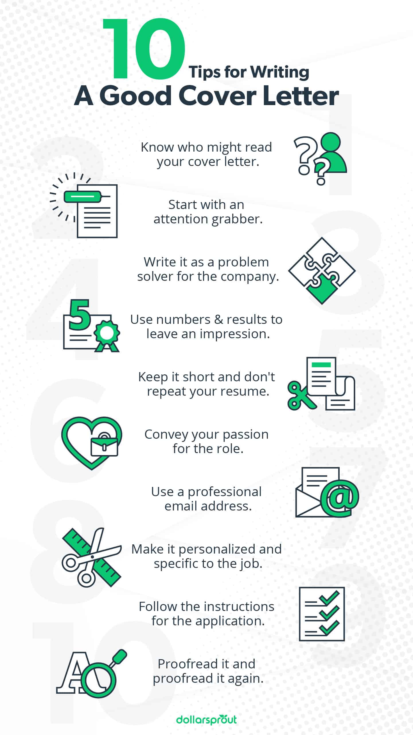 cover letter tips infographic