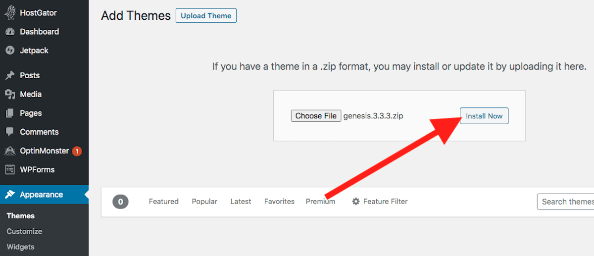 Install Theme on WordPress