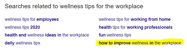how to improve wellness in the workplace related searches