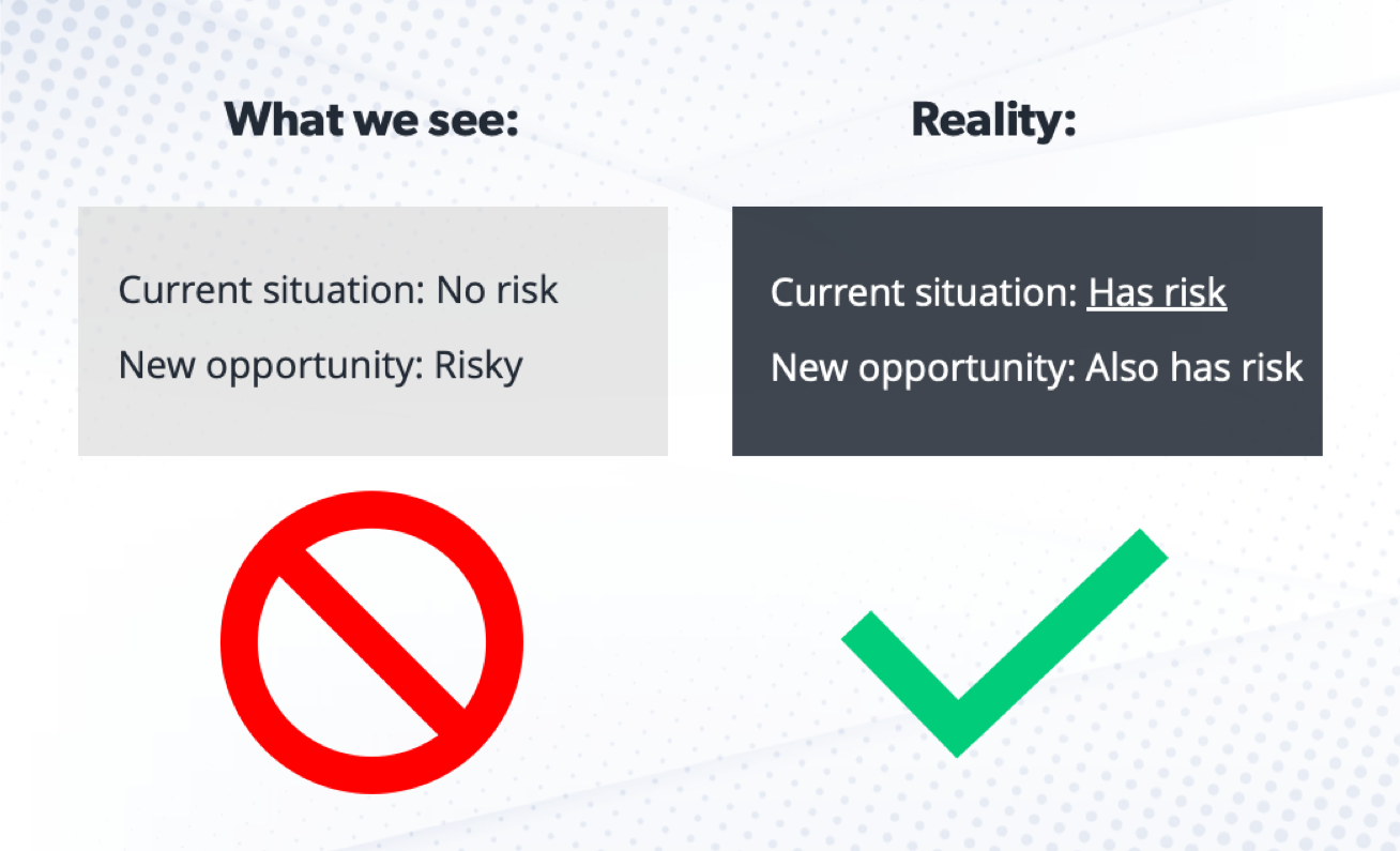 Graphic showing how our perception of risk is different from reality.